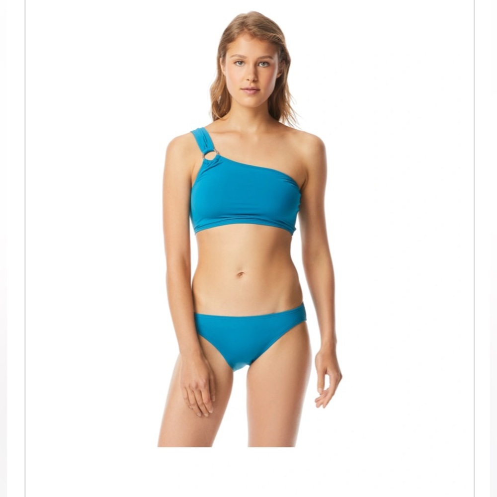 MICHAEL Michael Kors Logo Ring One Shoulder Bikini - Large